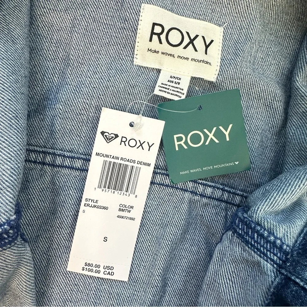 NWT Roxy Mountain Roads Cargo Style Denim Jacket